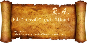 Rózsavölgyi Albert névjegykártya